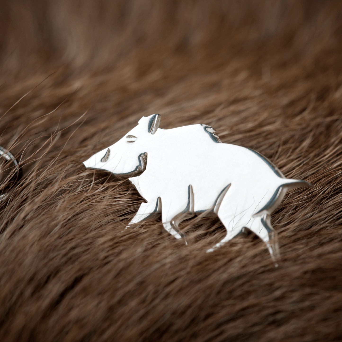 Wild Boar Gümüş Broş 01