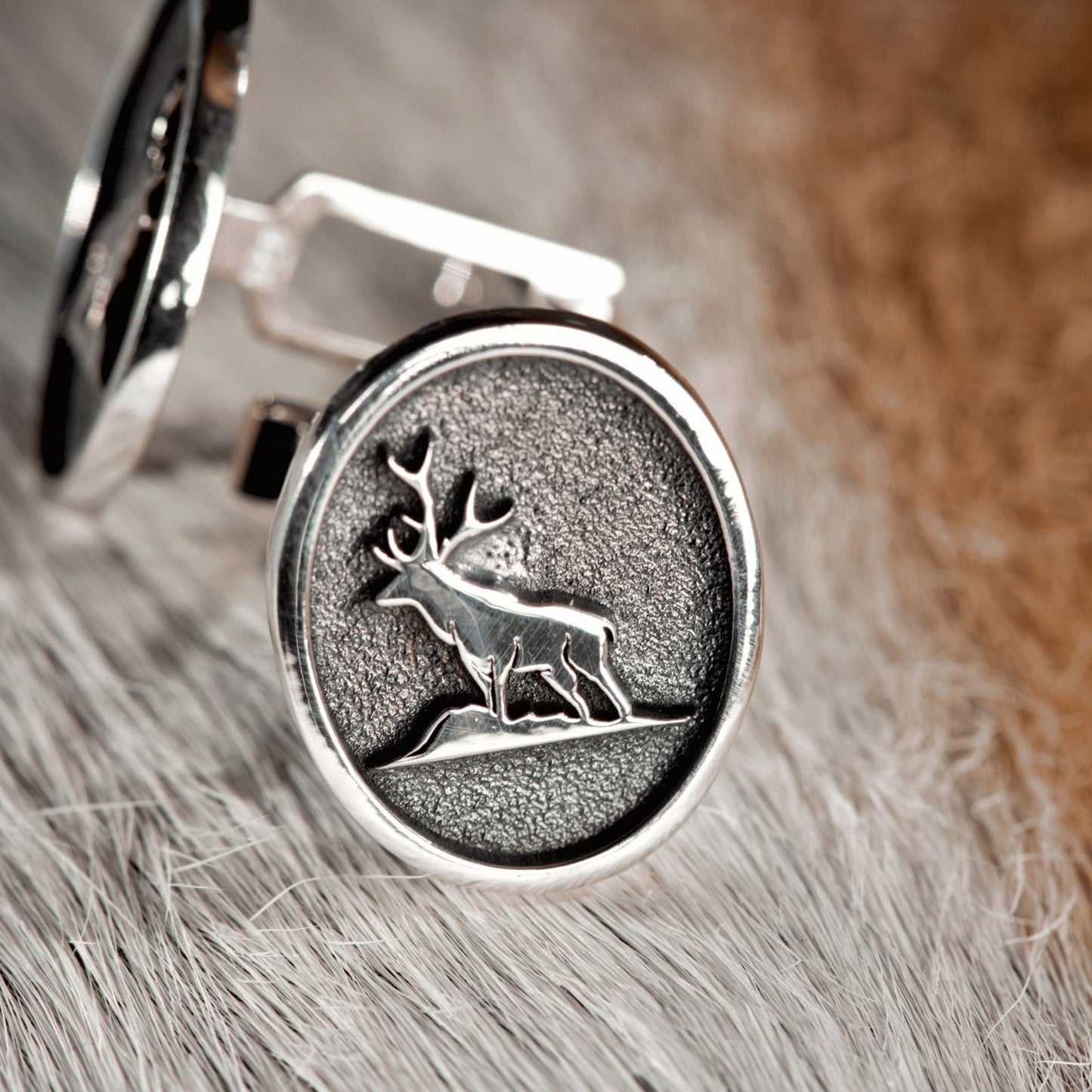 Deer Gümüş Kol Düğmesi 04