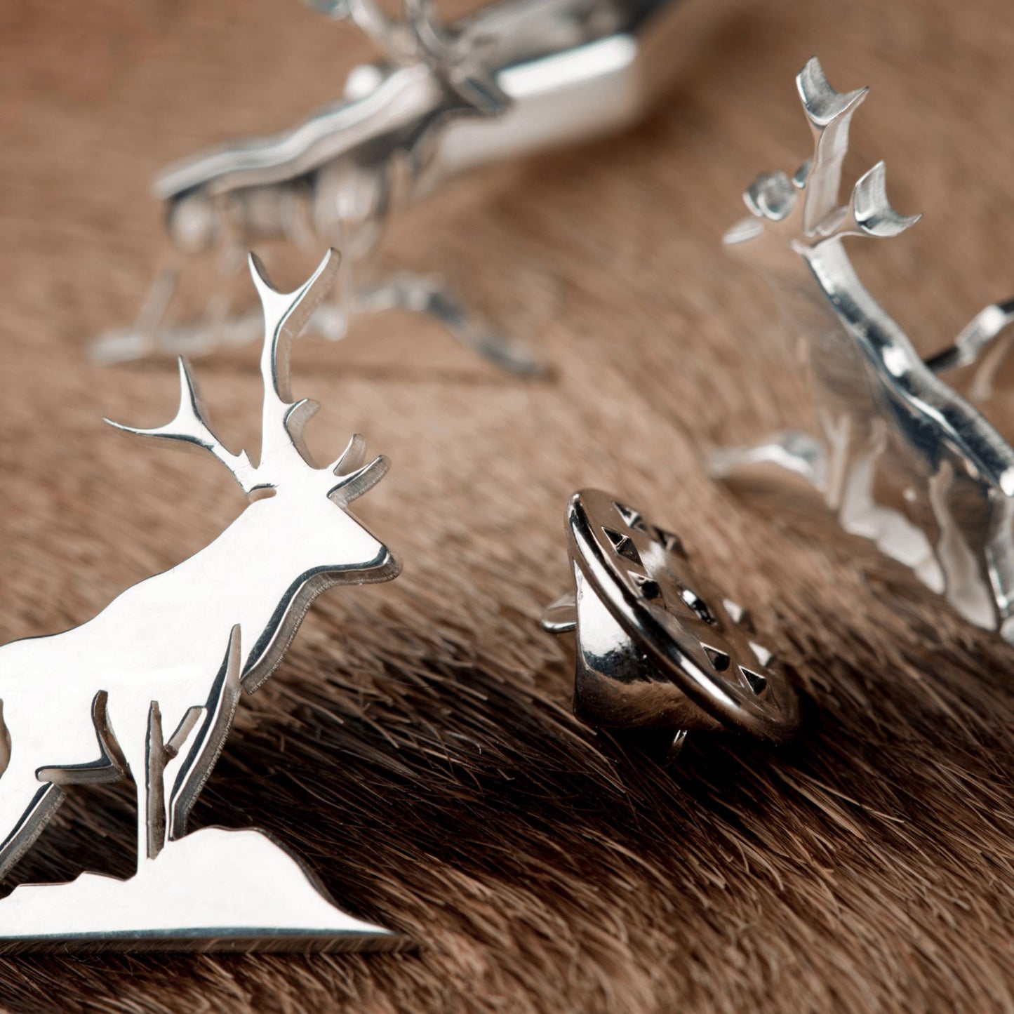Deer Gümüş Kol Düğmesi 05